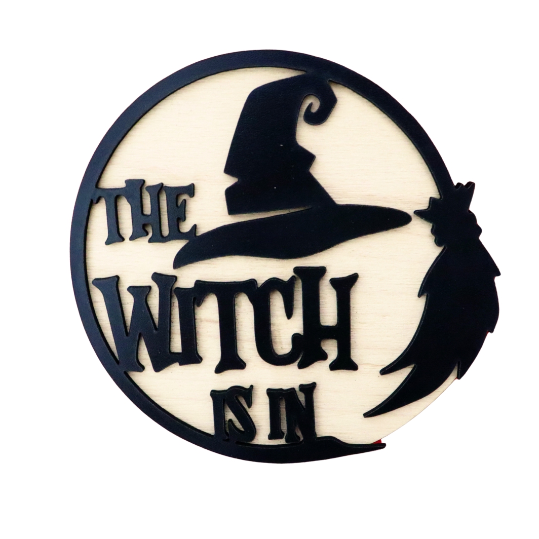 DH048.. Decoratiune de Halloween, Lemn, Negru, 30x30 cm, DH048 - imagine 1