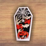 Decoratiune de Halloween, Lemn, Portocaliu, 30x16 cm, DH051 - imagine 5