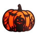 Decoratiune de Halloween, Dovleac, Lemn, Portocaliu, 30x25 cm, DH055