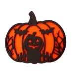 Decoratiune de Halloween, Dovleac, Lemn, Portocaliu, 30x25 cm, DH055 - imagine 3