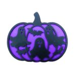 Decoratiune de Halloween, Dovleac, Lemn, Mov, 30x25 cm, DH056