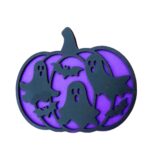 Decoratiune de Halloween, Dovleac, Lemn, Mov, 30x25 cm, DH056 - imagine 2