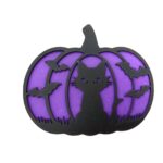 Decoratiune de Halloween, Dovleac, Lemn, Mov, 30x25 cm, DH057 - imagine 2