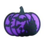 Decoratiune de Halloween, Dovleac, Lemn, Mov, 30x25 cm, DH058 - imagine 3