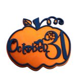 Decoratiune de Halloween, Dovleac, Lemn, Portocaliu, 30x30 cm, DH059 - imagine 3