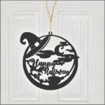 Decoratiune de Halloween, Lemn, Negru, 30x30 cm, DH069 - imagine 2