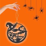 Decoratiune de Halloween, Lemn, Negru, 30x30 cm, DH069 - imagine 5