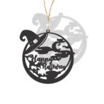 Decoratiune de Halloween, Lemn, Negru, 30x30 cm, DH069 - imagine 3