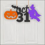 Decoratiune de Halloween, Lemn, Negru, 30x14cm, DH073 - imagine 2