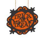 Decoratiune de Halloween, Lemn, Portocaliu, 30x27 cm, DH074 - imagine 3