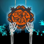 Decoratiune de Halloween, Lemn, Portocaliu, 30x27 cm, DH074 - imagine 5