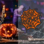 Decoratiune de Halloween, Lemn, Portocaliu, 30x30 cm, DH075 - imagine 5