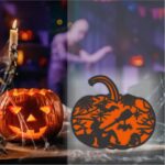 Decoratiune de Halloween, Dovleac, Lemn, Portocaliu, 30x34 cm, DH076 - imagine 5