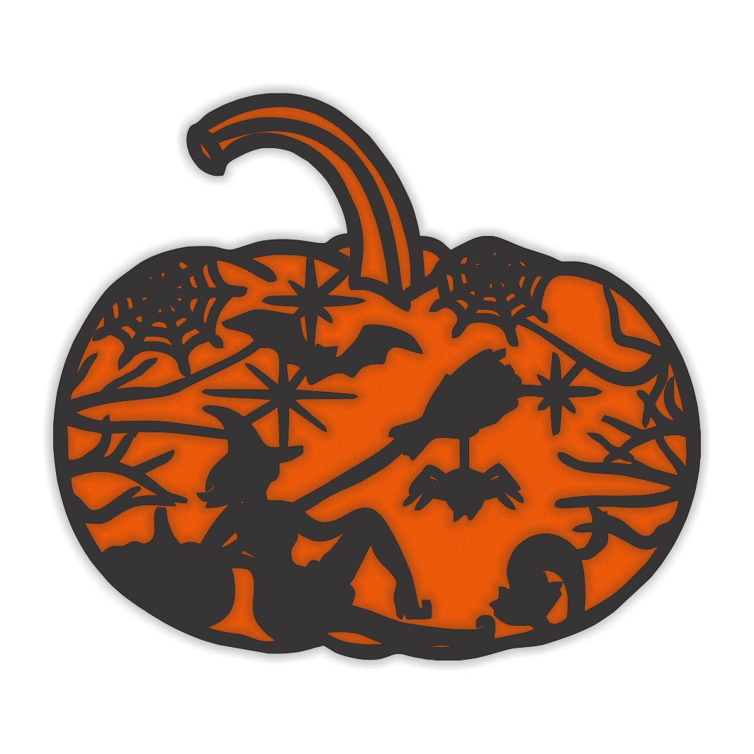 DH076 Decoratiune de Halloween, Dovleac, Lemn, Portocaliu, 30x34 cm, DH076 - imagine 1