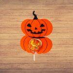 Decoratiune de Halloween, Bomboana  Chupa Chups, Portocaliu, 8x12 cm, DH079 - imagine 5