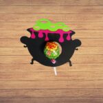 Decoratiune de Halloween, Bomboana  Chupa Chups, Negru, 10,5x9 cm, DH084 - imagine 4