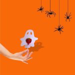 Decoratiune de Halloween, Bomboana  Chupa Chups, Alb, 10x10 cm, DH086 - imagine 2