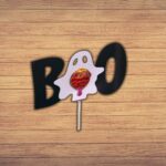 Decoratiune de Halloween, Bomboana  Chupa Chups, Negru, 13,5x7,5 cm, DH087 - imagine 4