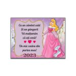 Marturie botez cu urare, Frumoasa Adormita, Magnet,10×7.5 cm, MGB001, Roz - imagine 3