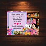 Marturie botez cu urare, Disney Magnet,10×7.5 cm, MGB003, Roz - imagine 4