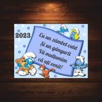 Marturie botez cu urare, Strumfi, Magnet,10×7.5 cm, MGB006, Albastru - imagine 4