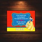 Marturie botez cu urare, Alba ca zapada, Magnet,10×7.5 cm, MGB011, Rosu - imagine 4