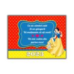 Marturie botez cu urare, Alba ca zapada, Magnet,10×7.5 cm, MGB011, Rosu - imagine 3
