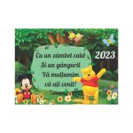 Marturie botez cu urare, Mickey Mouse si Winnie the Pooh, Magnet,10×7.5 cm, MGB014, Verde