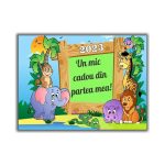 Marturie botez cu urare, Safari, Magnet,10×7.5 cm, MGB017, Verde - imagine 3