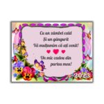 Marturie botez cu urare, Fluturi, Magnet,10×7.5 cm, MGB019, Roz - imagine 3
