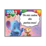 Marturie botez cu urare, Elefantul Cici, Magnet,10×7.5 cm, MGB020, Multicolor - imagine 3