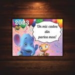 Marturie botez cu urare, Elefantul Cici, Magnet,10×7.5 cm, MGB020, Multicolor - imagine 4