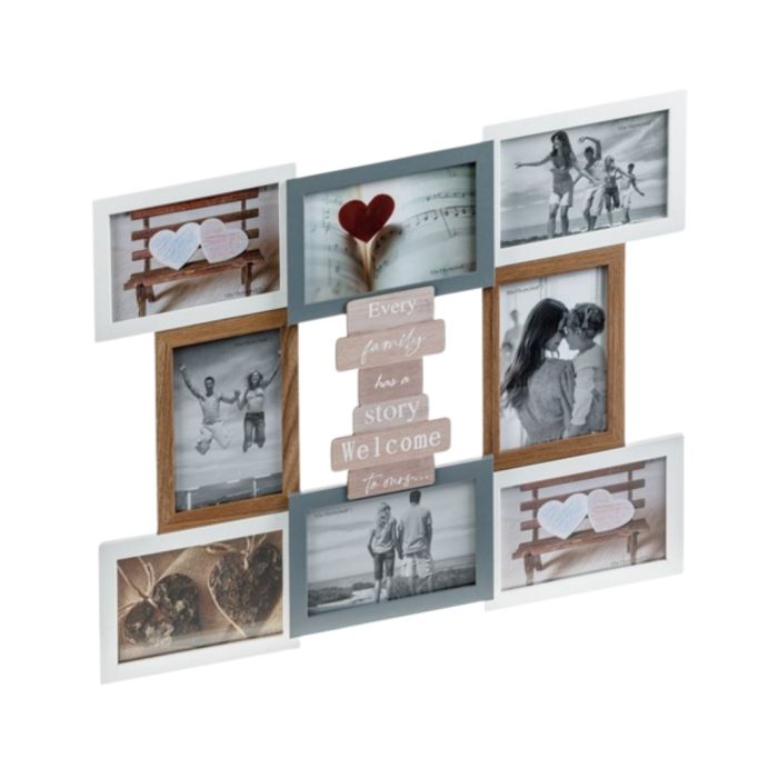 Rama, Foto, Decorativa, din Lemn, "Every Family..." ,(8 poze) 50x42x4cm, RMFAM003 - imagine 5