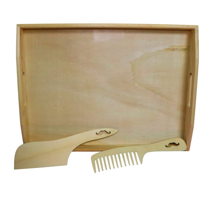Set Gatit Mire, Blank, Nunta, 3 Piese, Lemn, 38x28cm, SMBK002 - imagine 2