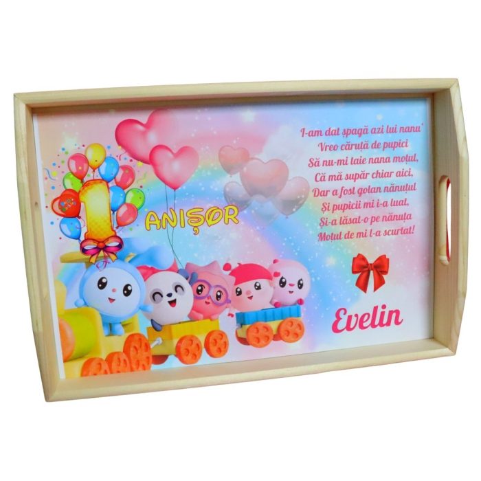 Set Mot Personalizat, Baby Ricky, 6 Piese, Lemn, Roz, 20x30cm, SMD070 - imagine 3