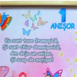 Set Mot Personalizat, Fluturi, 5 Piese, Lemn, Roz, 20x30cm, SMD072 - imagine 2
