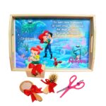 Set Mot Personalizat, Mica Sirena, 5 Piese, Lemn, Rosu, 20x30cm, SMD076