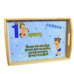 Set Mot Personalizat, Micul Print, 5 Piese, Lemn, Albastru, 20x30cm, SMD078 - imagine 5