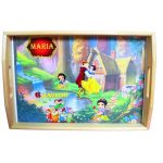 Set Mot Personalizat, Alba ca Zapada, 6 Piese, Lemn, Rosu, 20x30cm, SMD081 - imagine 3