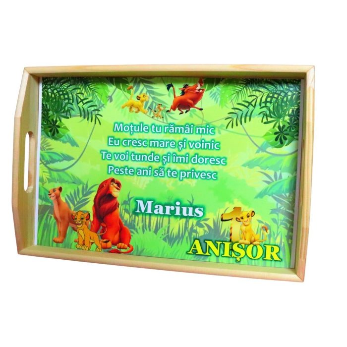 Set Mot Personalizat, Simba, 6 Piese, Lemn, Verde, 20x30cm, SMD083 - imagine 3