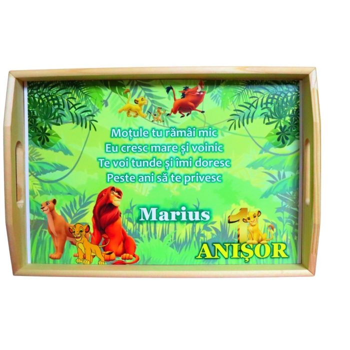 Set Mot Personalizat, Simba, 6 Piese, Lemn, Verde, 20x30cm, SMD083 - imagine 5