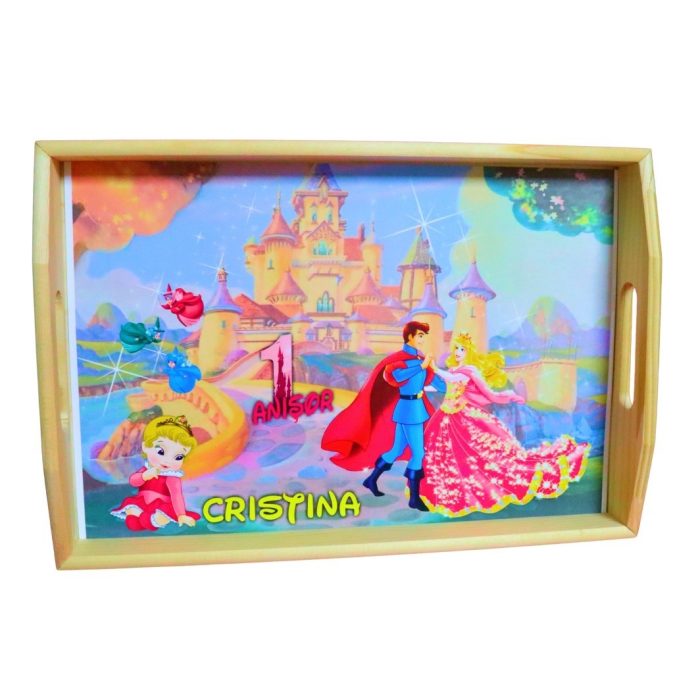 Set Mot Personalizat, Frumoasa Adormita, 6 Piese, Lemn, Roz, 20x30cm, SMD087 - imagine 5