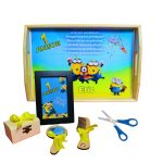 Set Mot Personalizat, Minioni, 6 Piese, Lemn, Galben, 20x30cm, SMD089