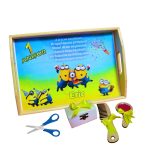 Set Mot Personalizat, Minioni, 5 Piese, Lemn, Galben, 20x30cm, SMD090