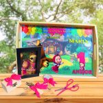 Set Mot Personalizat, Masha si Ursul, 6 Piese, Lemn, Roz, 20x30cm, SMD091 - imagine 4