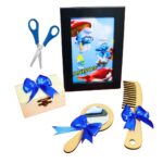 Set Mot Personalizat, Strumfi, 6 Piese, Lemn, Albastru, 20x30cm, SMD093 - imagine 2