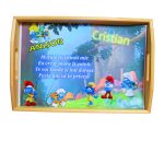 Set Mot Personalizat, Strumfi, 5 Piese, Lemn, Albastru, 20x30cm, SMD094 - imagine 3
