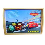Set Mot Personalizat, Cars, 5 Piese, Lemn, Rosu, 20x30cm, SMD096 - imagine 5