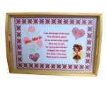 Set Mot Personalizat, Tematica traditionala, 6 Piese, Lemn, Rosu, 20x30cm, SMD097 - imagine 5