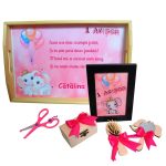 Set Mot Personalizat, Elefantica, 6 Piese, Lemn, Roz, 20x30cm, SMD101